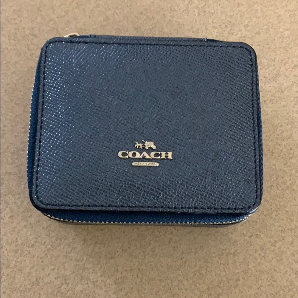COACH Crossgrain Leather Jewelry Box